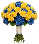 Gorgeous Bouquet of Roses and Blueberries - Flowers Box London