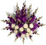 Gorgeous Bouquet of White Roses and Gladioli - Flowers Box London