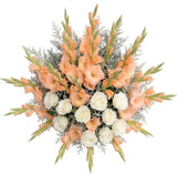 Gorgeous Bouquet of White Roses and Gladioli - Flowers Box London