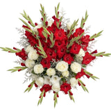 Gorgeous Bouquet of White Roses and Gladioli - Flowers Box London