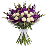 Gorgeous Bouquet of White Roses and Gladioli - Flowers Box London