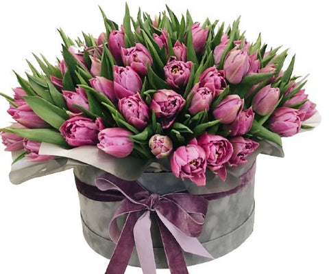 Gorgeous Box of Pink Double Tulips