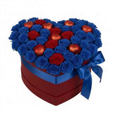 Gorgeous Box of Roses and Chocolate Hearts - Flowers Box London