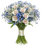 Gorgeous Buquet of Forget Me Not and Cymbidium Orchids