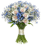 Gorgeous Buquet of Forget Me Not and Cymbidium Orchids