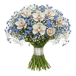 Gorgeous Buquet of Forget Me Not and Cymbidium Orchids