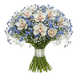 Gorgeous Buquet of Forget Me Not and Cymbidium Orchids