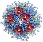 Gorgeous Buquet of Forget Me Not and Cymbidium Orchids