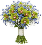 Gorgeous Buquet of Forget Me Not and Cymbidium Orchids