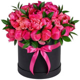 Gorgeous Coral Peonies with Ruscus Box - Flowers Box London