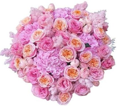 Gorgeous Hydrangea and Garden Roses Bouquet - Flowers Box London
