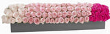 Gorgeous Pink Roses Gradient Rectangular Box - Flowers Box London