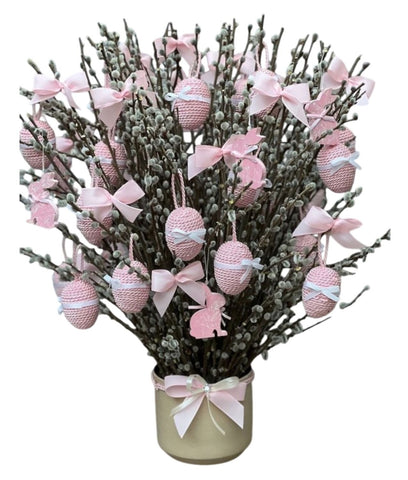 Gorgeous Pot Arrangement of Catkins and Eggs - Flowers Box London
