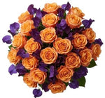 Gorgeous Vibrant Orange Roses and Sweet Peas Bouquet - Flowers Box London