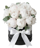 Gorgeous White Peonies Box with Eucalyptus - Flowers Box London