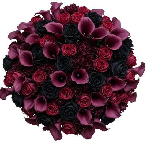 Gothic Elegance Rose Cluster Bouquet - Flowers Box London