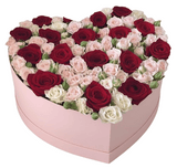 Graceful Rose Symphony Heart Box - Flowers Box London