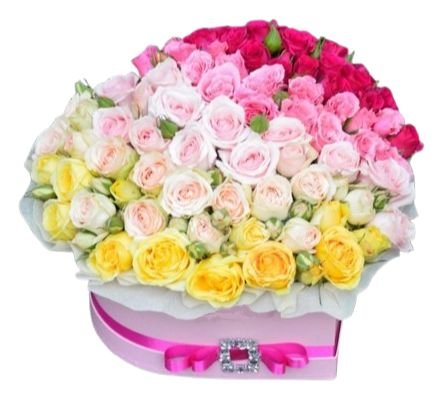 Gradient Box of Spray Roses - Flowers Box London