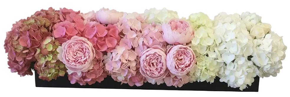 Gradient Hydrangea with Pink Peonies Luxury Box | Flowers Box London