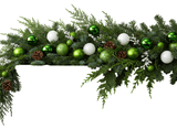 Green and White Baubles Holiday Garland - Flowers Box London
