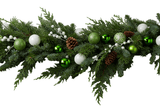 Green and White Baubles Holiday Garland - Flowers Box London