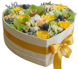 Green and Yellow Blooms Lovely Box - Flowers Box London