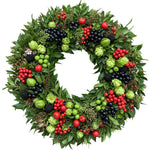 Green Autumn Wreath with Berry - Flowers Box London