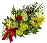 Green & Red Tied Sheaf - Flowers Box London