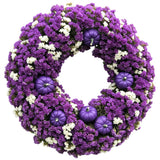 Halloween Limonium with Miniature Purple Pumpkin Wreath - Flowers Box London