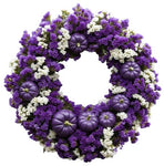 Halloween Limonium with Miniature Purple Pumpkin Wreath