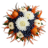 Harvest Feathers & Dahlia Charm Bouquet - Flowers Box London
