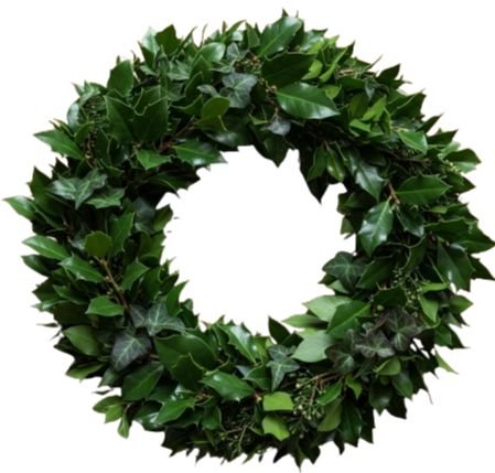 Holly and English Ivy Plain Door Wreath - Flowers Box London