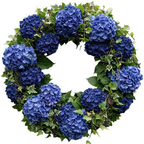 Hydrangea and Hedera with Berry Luxury Door Wreath - Flowers Box London