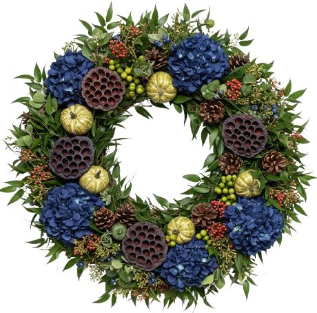 Hydrangea and Mini Pumpkin Spooktacular Wreath