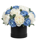 Hydrangea and White Peonies Sophisticated Flower Box - Flowers Box London