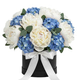 Hydrangea and White Peonies Sophisticated Flower Box - Flowers Box London