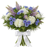 Hydrangea, Cornflower and Lupinus Symphony Bouquet - Flowers Box London