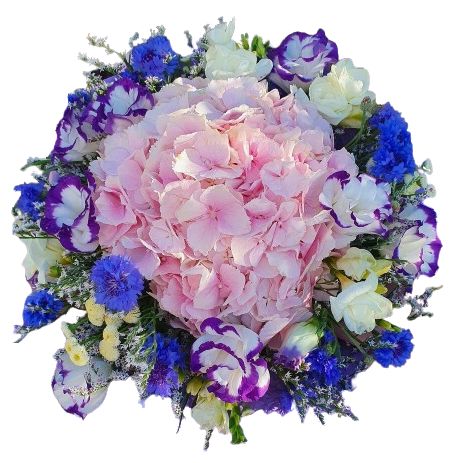 Hydrangea in Blue and White Bouquet