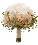 Hydrangea with Peach Spray Roses Bridal Bouquet - Flowers Box London