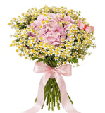 Hydrangea with Tanacetum Bouquet - Flowers Box London