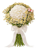 Hydrangea with Tanacetum Bouquet - Flowers Box London