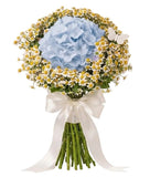Hydrangea with Tanacetum Bouquet - Flowers Box London
