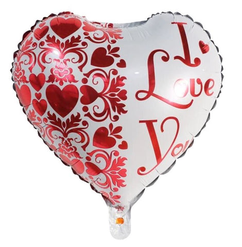 I Love You Heart Balloon Red & White