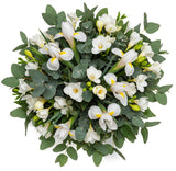 Iris and Freesias Eucalyptus Bouquet - Flowers Box London