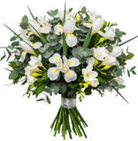 Iris and Freesias Eucalyptus Bouquet - Flowers Box London