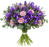 Iris and Scobiosa with Lavender Bouquet - Flowers Box London