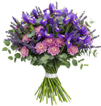 Iris and Scobiosa with Lavender Bouquet - Flowers Box London