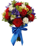 Iris in Roses Charming Bouquet - Flowers Box London