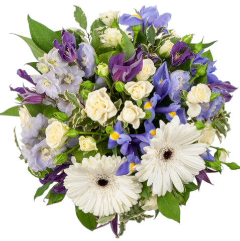 Ivory and Purple Pretty Bouquet - Flowers Box London