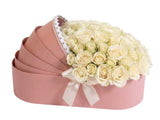 Ivory Roses in Cradle Box - Flowers Box London